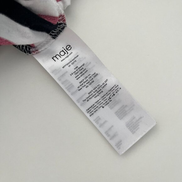 Maje Tiffany Back-Zip Metallic-Stripe Tee - Picture 9 of 10